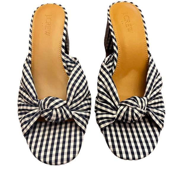 J. Crew Shoes - J. Crew Gingham Block Heel Sandal